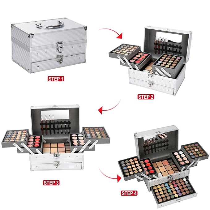 Professional 132 Colors All-in-one Makeup Palette Cosmetic Contouring Kit Combination with Eyeshadow, Cream Concealer, Eyebrow Powder, Lip Gloss Blusher and Pressed Powder-BrightBean Baby