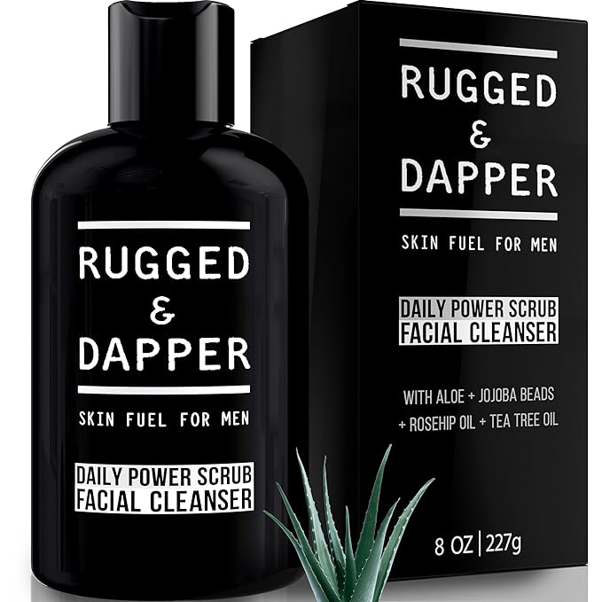 Premium Daily Power Scrub | 8 oz | Exfoliating Mens Face Wash | Deep Cleans + Prevents Breakouts | Face Wash Men's | Natural Ingredients | Made in USA-BrightBean Baby