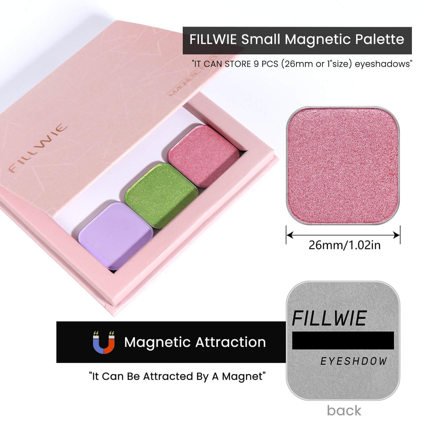 3-Color Eyeshadow Combo Pack – Matte & Shimmer Neutral Shades,Powder, Highly Pigmented, Long-Lasting, Refills Pans for Custom Magnetic Palette-BrightBean Baby