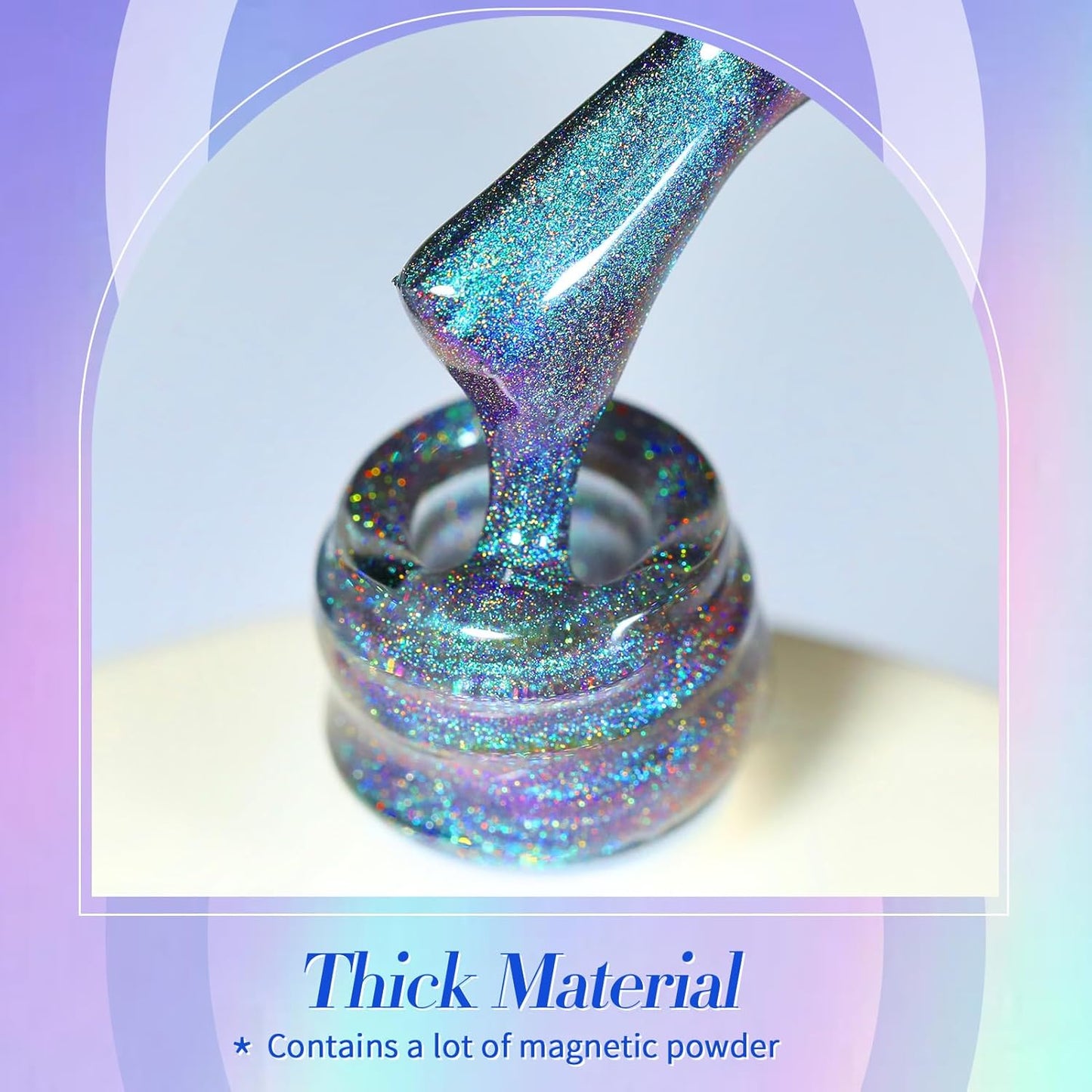 Born Pretty 9D Cat Magnetic Eye Gel Nail Polish Holographic Rainbow Gel Polish Blue Purple Soak Off U V LED Gel Polish Nail Art Design Manicure Salon DIY Home 15ML-BrightBean Baby