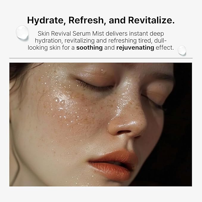 Skin Revival Serum Mist 1.35fl oz - Hydrating Facial Mist, Glowy Skin, Vegan, Sets Makeup, All Skin Type-BrightBean Baby