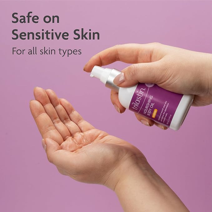 TriLASTIN Belly Oil (3.4oz), Stretch Mark Oil, Belly Oil for Pregnant Women, Serum for Scars and Stretchmarks, Body Oil, Paraben-Free and Hypoallergenic-BrightBean Baby