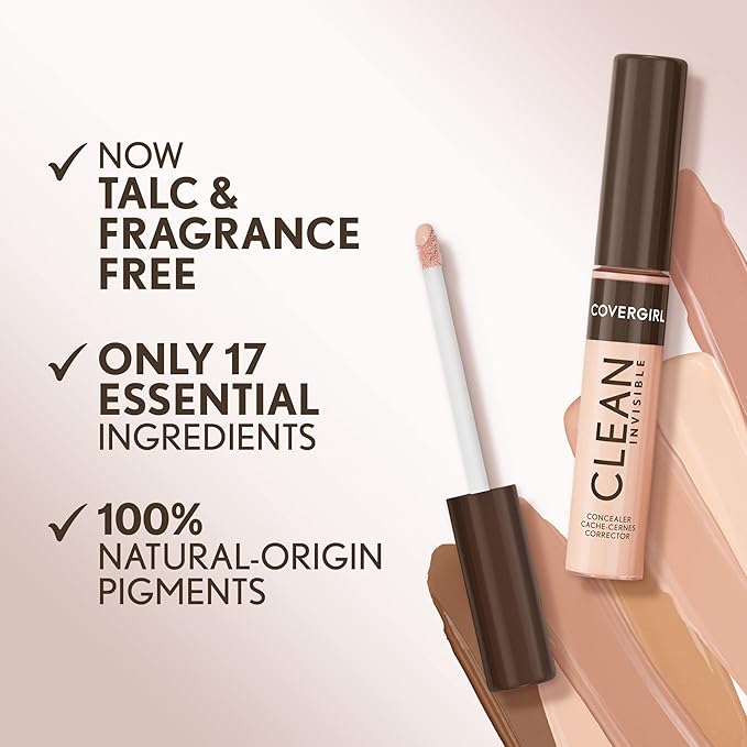 Covergirl Clean Invisible Concealer, Lightweight, Hydrating, Vegan Formula, Light Ivory 103, 0.23oz-BrightBean Baby