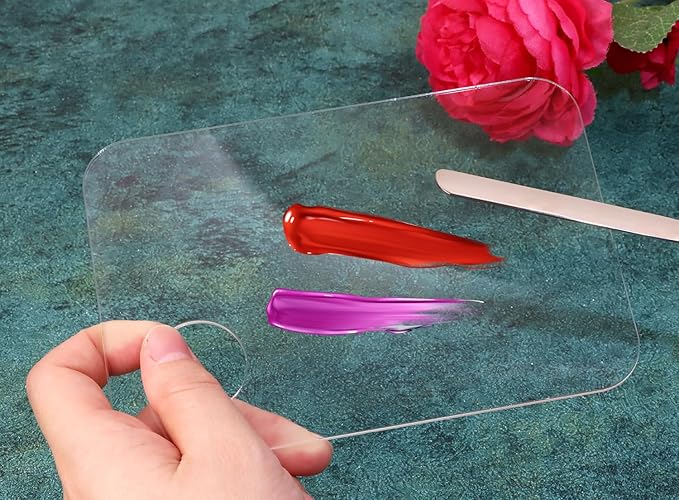 1set Plastic Makeup Mixing Palette and Spatula Cosmetic Palette Foundation Palette For Nail Art Eye Shadow Lipsticks Mixing Makeup Tools Makeup Applicator Kit (3.94x5.83inch)-BrightBean Baby
