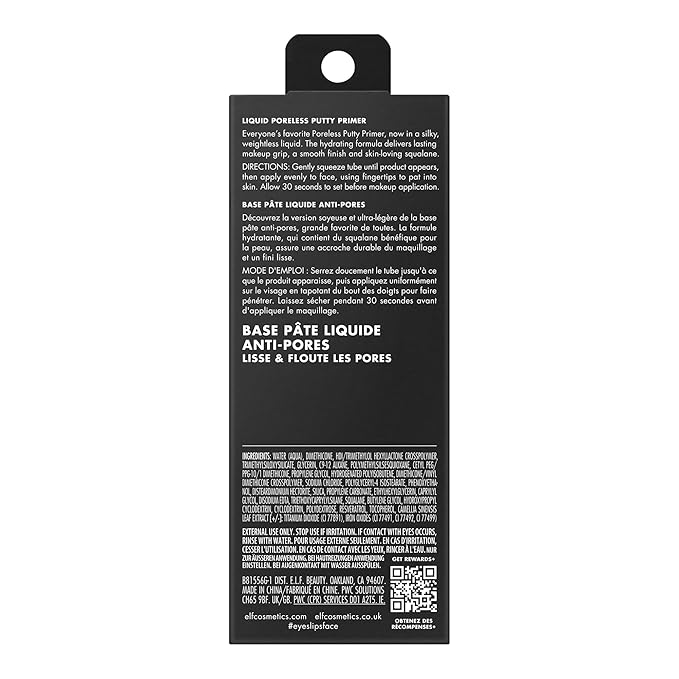 e.l.f. Liquid Poreless Putty Primer, Lightweight Face Primer For Long-lasting Makeup Wear, Creates A Smooth Complexion, Vegan & Cruelty-free-BrightBean Baby