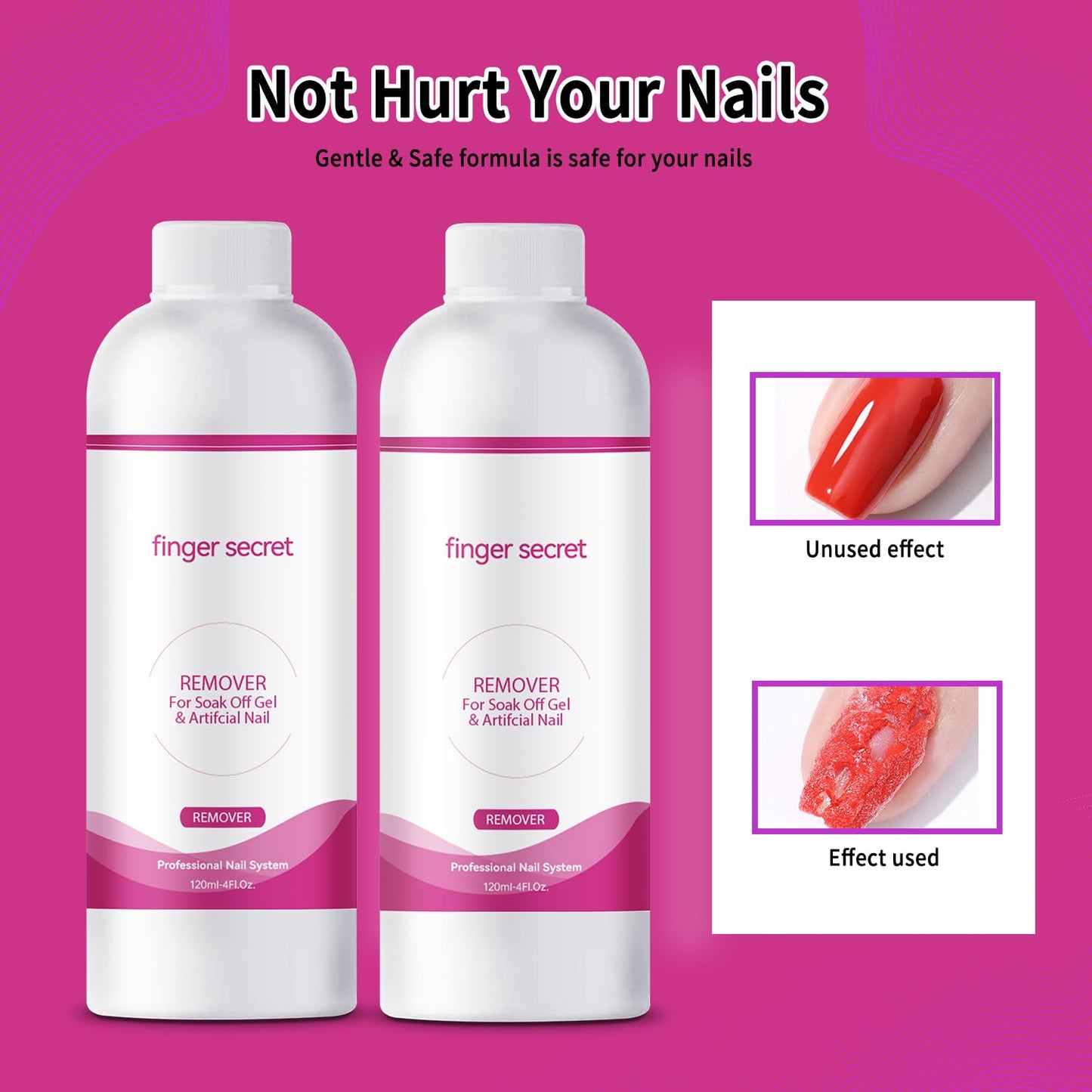 Nail Polish Remover 8Fl.Oz Nail Polish Remover Kit Polish Remover for Nails Glue Artificial Nails,Glitter Polish,Hard Builder gel,dip powder,poly gel,acrylic powder Remove-BrightBean Baby