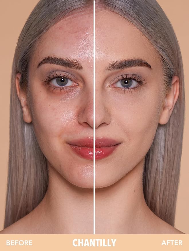 SHEGLAM SKin-Focus Full Coverage Powder Foundation Oil-Control Lightweight Face Pressed Powder Makeup-Chantilly-BrightBean Baby