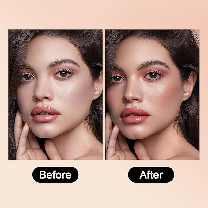 Baked Powder Contour Makeup, Brighten Bronzer Powder, Highlighter Bronzer Glow Palette, Cruelty Free Shimmer Bronzing Powder to Use For Contour Make up, Natural Finish & Easy to Use #001-BrightBean Baby