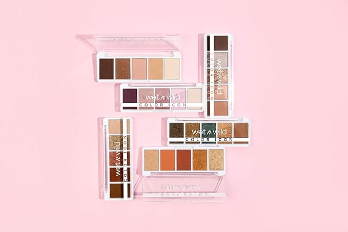 wet n wild Color Icon Eyeshadow Makeup 5 Pan Palette, Matte, Shimmer, Metallic, Long Wearing, Rich Buttery Pigment, Cruelty Free - Walking On Eggshells-BrightBean Baby