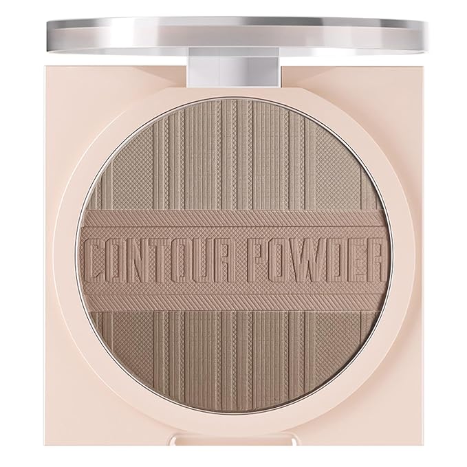 Contour Powder Makeup Palette Matte Face Sculpting Shading Silky Smooth Tone Tuning Flawless Pressed Powder Bronzer, 02 Grey Brown-BrightBean Baby