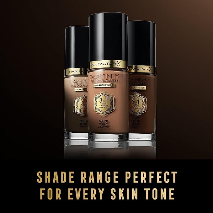 Max Factor Facefinity All Day Flawless 3 In 1 Foundation SPF 20, No. 100 Sun Tan-BrightBean Baby