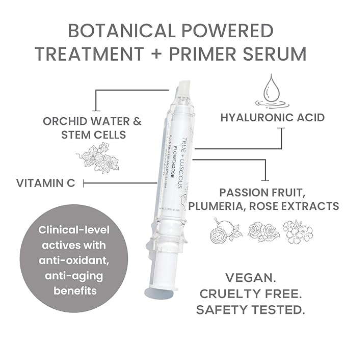 True + Luscious Flowerdose Lip & Eye Serum – 2-in-1 Lip Plumping & Eye Serum for Dry Lips and Dark Circles – Intensely Hydrating, Anti-Aging Formula – 0.5 oz-BrightBean Baby