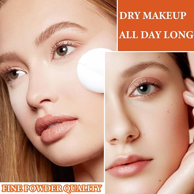 Oil Control Loose Face Powder,Translucent Setting Powder With a Powder Puff Long Lasting Makeup Covering Blemishes Brightens Skin Tone,Natural Matte Loose Powder for Women(1)-BrightBean Baby