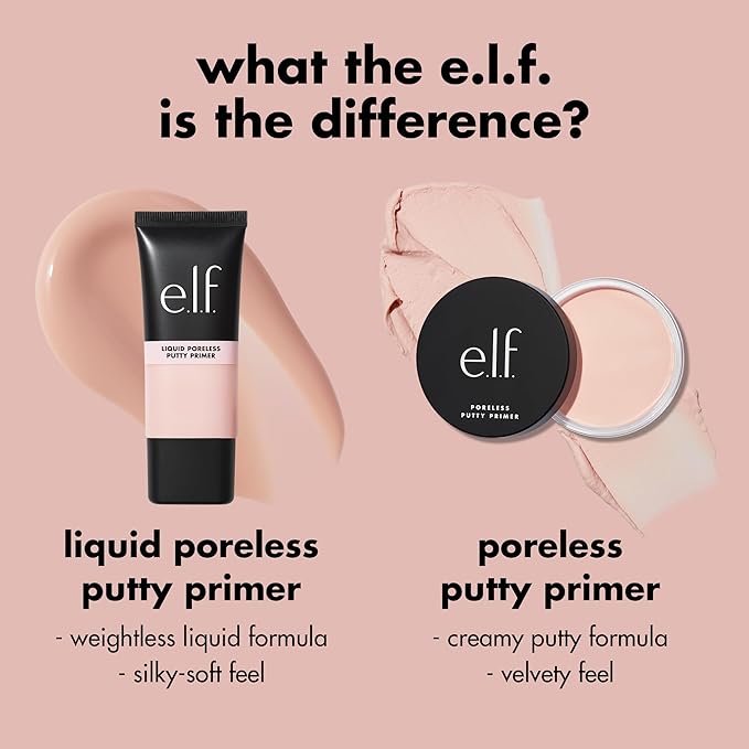 e.l.f. Liquid Poreless Putty Primer, Lightweight Face Primer For Long-lasting Makeup Wear, Creates A Smooth Complexion, Vegan & Cruelty-free-BrightBean Baby