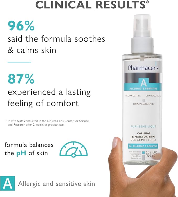 Calming Mist Toner, Soothing & Hydrating Face Mist for Sensitive & Allergy-Prone Complexion; Restores pH, Refreshes & Supports Skin’s Barrier & Microbiome Puri-SENSILIQUE, 6.76 fl oz-BrightBean Baby