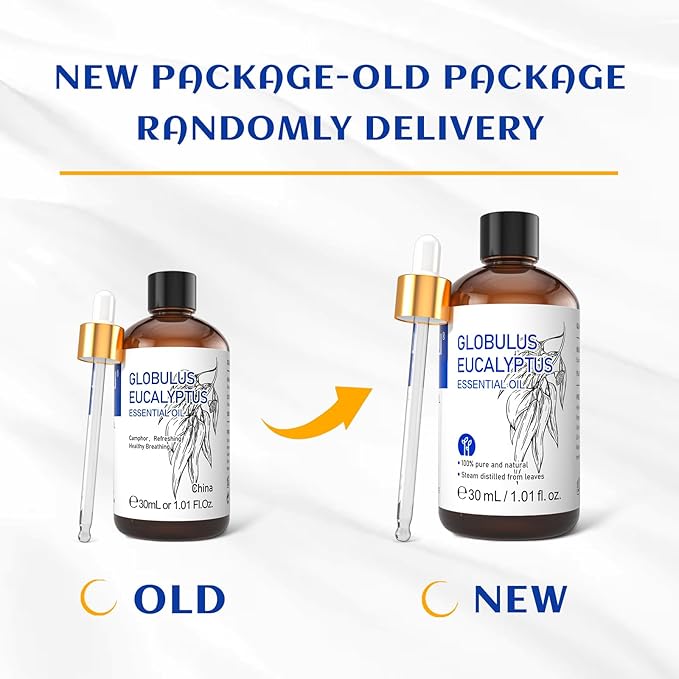 HIQILI Eucalyptus Essential Oil 1 Fl Oz, 100% Pure Natural Therapeutic Grade, Premium Grade Glass Dropper for Diffuser, Humidifier, Air Freshening, Cleaning, Home, Skin-BrightBean Baby