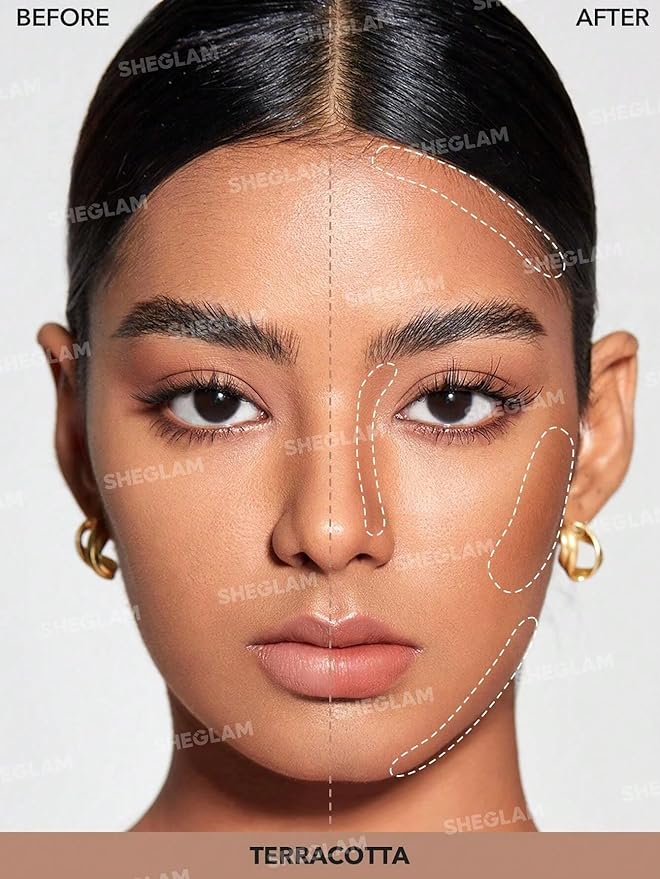 SHEGLAM Snatch 'n' Define Cream Contour Stick Long Lasting Highly Pigmented Sweat Proof Face Bronzer Makeup - Terracotta-BrightBean Baby