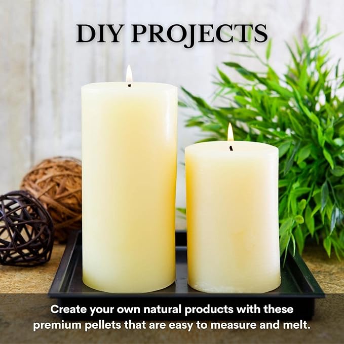 White Beeswax Pellets 1 lb (16 oz), Pure, Natural, Cosmetic Grade, Bees Wax Pastilles, Triple Filtered, Great For DIY Lip Balms, Lotions, Candles-BrightBean Baby