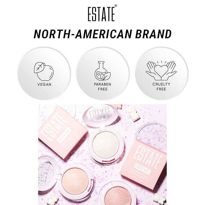 Estate Cosmetics Dew Me Baked Highlighter – Cheek, Eyes & Face Pressed Powder – 3 g (0.1 oz) (BYEEE)-BrightBean Baby