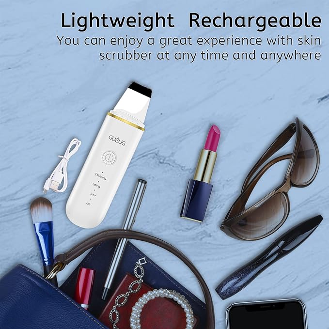 GUGUG Skin Scrubber Face Spatula Skin Spatula Pore Cleaner Blackhead Remover Tools for Facial Deep Cleansing-4 Modes -White-BrightBean Baby