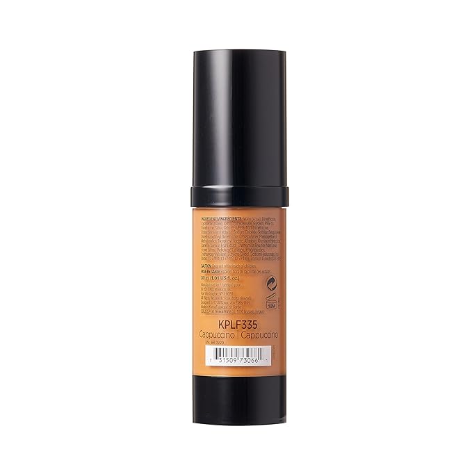 Kiss New York Professional Liquid Foundation - Lightweight and Hydrating Formula, Natural Finish, Control Shine, Cover Pores, Medium to Full Coverage, Green Tea Extract (Cappuccino)-BrightBean Baby