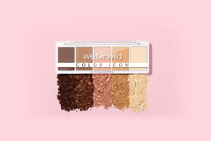 wet n wild Color Icon Eyeshadow Makeup 5 Pan Palette, Matte, Shimmer, Metallic, Long Wearing, Rich Buttery Pigment, Cruelty Free - Walking On Eggshells-BrightBean Baby