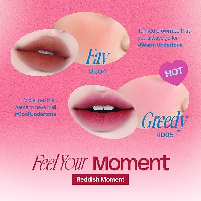 Lip&Cheek Blurry Pudding Pot | Reddish Moment - D-Day | Makeup Blush, Buildable Lightweight, Multi-Use Soft Matte Finish | 5g-BrightBean Baby
