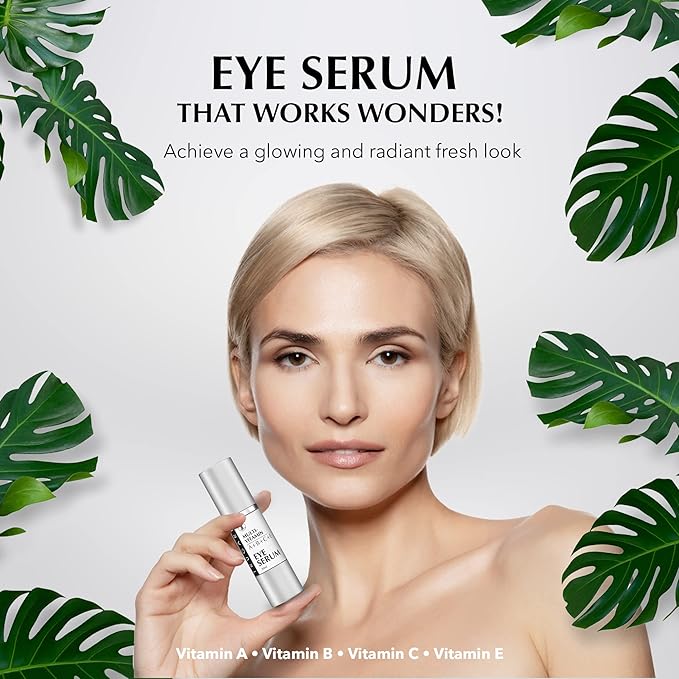 Eye Serum, Multi-Vitamin Skin Care Serum with Vitamins A, B, C and E, Rejuvenating Dark Spot Remover for Face and Under Eyes, Improves Age Spots, Fine Lines and Wrinkles, 30 ml-BrightBean Baby