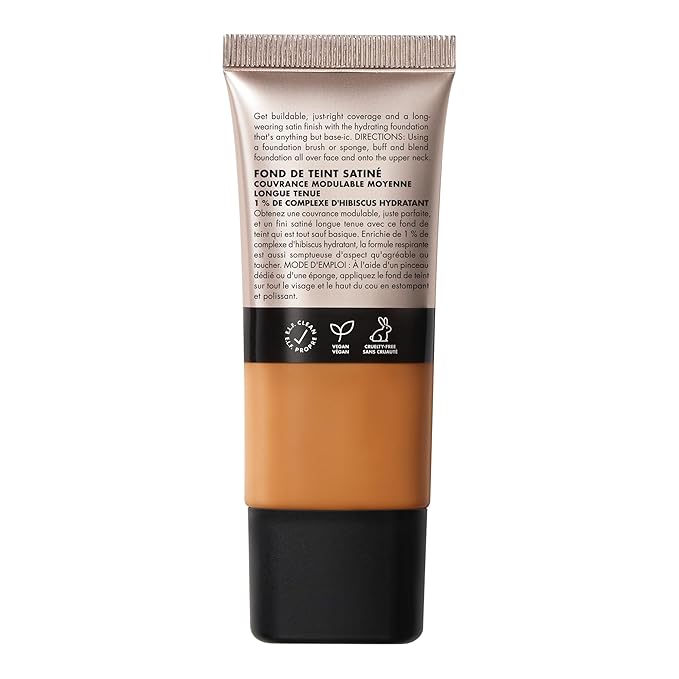e.l.f. Soft Glam Foundation, Medium Coverage, Long-Lasting & Buildable Foundation For A Smooth, Satin Finish, Vegan & Cruelty-Free, 45 Tan Warm-BrightBean Baby