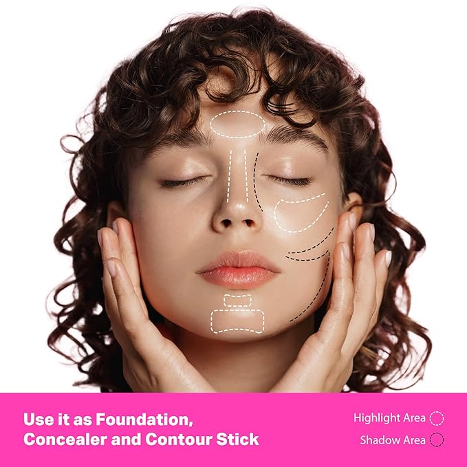 Ruby Kisses Natural Full Coverage 3-In-1 Stick Foundation. Easy to Apply, Hydrating, Lightweight, Long Lasting, Concealer and Contour Stick for Face Makeup (Cappuccino)-BrightBean Baby