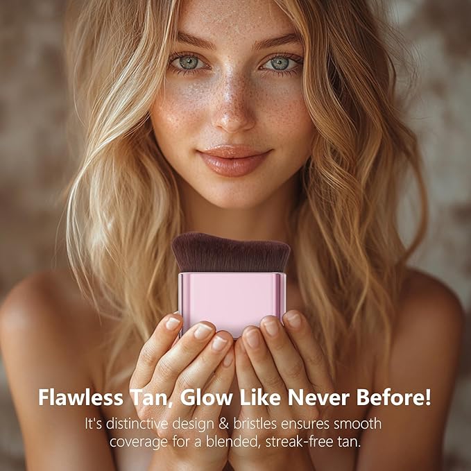 docolor Self Tanner Brush Body Makeup Brush for Flawless Face and Body Makeup, Sunless Tanner Blending Brush Body Brush for Self Tanner, Bronzer, Foundation, Vegan & Cruelty Free-BrightBean Baby