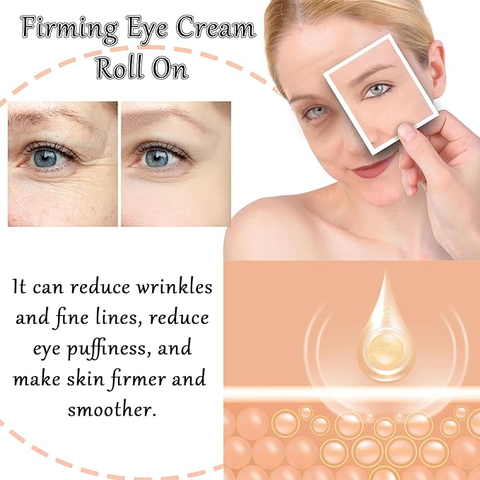 Caffeine Eye Cream Eye Serum, Under Eye Roller Cream for Dark Circles and Puffiness, 0.51 Fl Oz-BrightBean Baby
