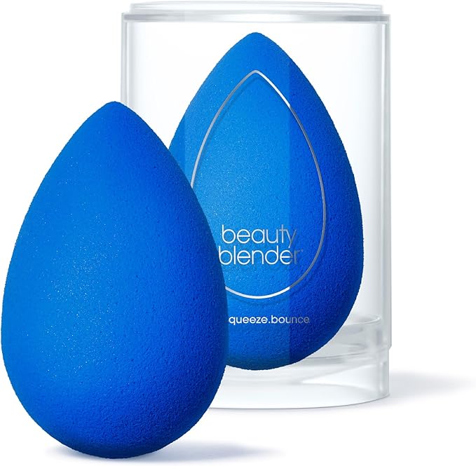 Beautyblender® | Sapphire Beauty Blender Makeup Sponge, Super-Soft Foam Easily Blends Foundations, Powders & Creams, Made in USA, Reusable, Washable, Streak Free Application, Vegan, Cruelty Free-BrightBean Baby