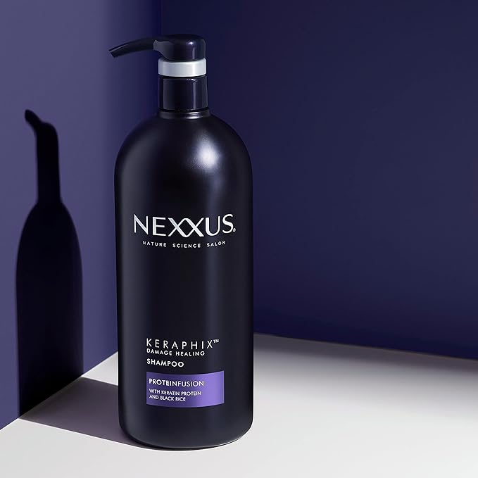 Nexxus Keraphix Shampoo With ProteinFusion for Damaged Hair Keratin Protein, Black Rice, Silicone-Free 33.8 oz-BrightBean Baby