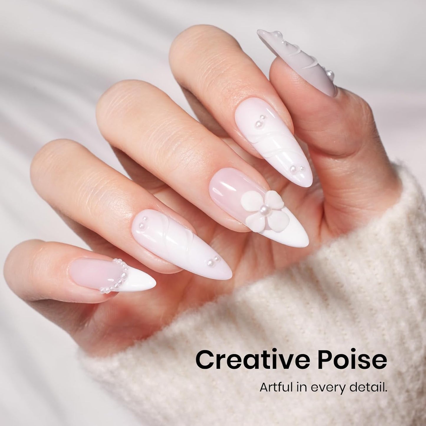 Beetles White Gel Nail Polish,15ml French UV Nail Polish Soak Off Nail Art Manicure Salon DIY Design Home Snowdrop Gift for Woman Colorful Bottle Gel-BrightBean Baby