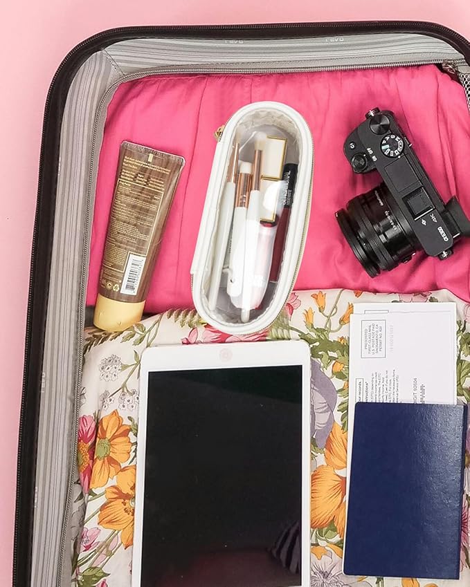 Clear Makeup Bag Small, TSA Approved Portable Toiletry Bag with Zipper Cosmetic Travel Bag Makeup Organizer Case Mini Makeup Pouch for Purse Car Organizer Bag for Women Men-BrightBean Baby