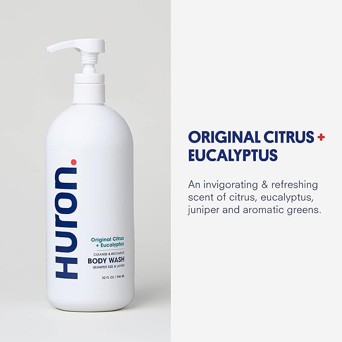 Huron Men's Moisturizing Body Wash - Crisp Citrus, Eucalyptus, Mint, Aromatic Greens - 32 fl oz-BrightBean Baby