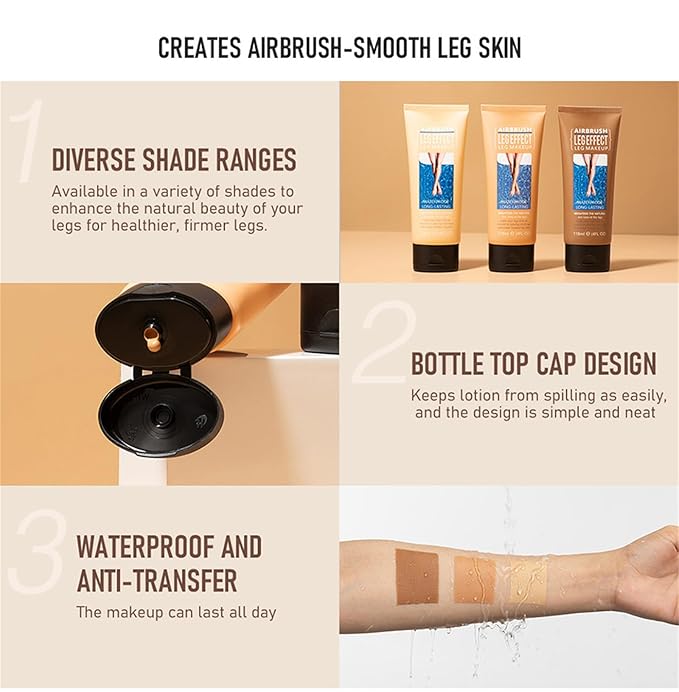 Leg Makeup Waterproof No Transfer, Leg Vein Cover up Makeup for Varicose Veins Waterproof Black Skin, Leg and Body Scar Cover up Makeup for Tattoo Cover Up, Long Lasting Body Foundation (2#, 4oz)-BrightBean Baby