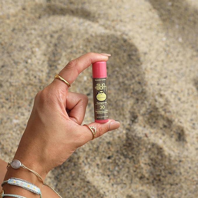 Sun Bum SPF 30 Sunscreen Lip Balm | Vegan and Cruelty Free Broad Spectrum UVA/UVB Lip Care with Aloe and Vitamin E for Moisturized Lips | Pomegranate Flavor |.15 oz-BrightBean Baby