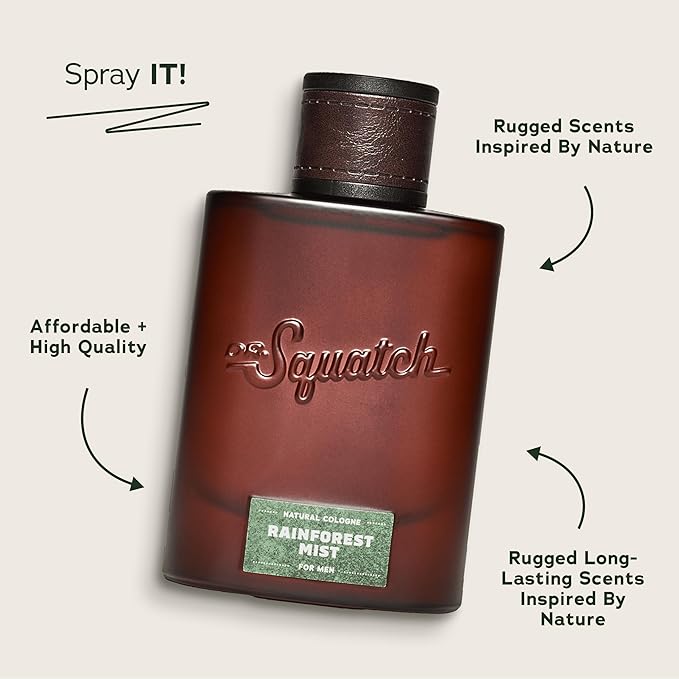 Dr. Squatch Natural Cologne for Men - Scent-Lock Technology and Sustainably-Sourced Ingredients - Rainforest Mist Cologne (1.7 fl oz)-BrightBean Baby