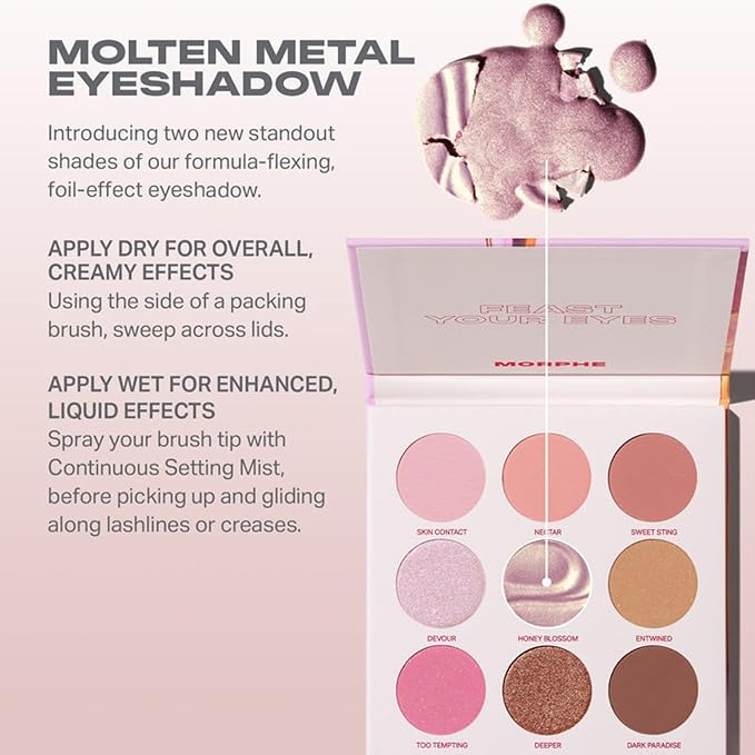 Morphe Forbidden Honey Artistry Palette - Foil-Effect Eyeshadow Palette with Matte, Shimmer & Foil Finishes - Pink & Brown Eyeshadow with Luminous Payoff (0.35 oz)-BrightBean Baby
