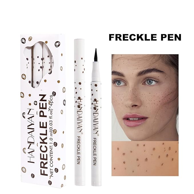 AKARY 4 Colors Freckle Pen Professional Lifelike Face Concealer Point Out Natural Waterproof Longlasting Soft Artificial Freckles Fine Makeup Freckle Pen Life Face Decoration (01+02+03+04)-BrightBean Baby