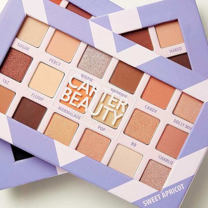 Carter Beauty 18 Shade Eyeshadow Palette | Long Lasting Eye Shadow Makeup | Shimmer & Matte Vibrant Colors (Sweet Apricot)-BrightBean Baby