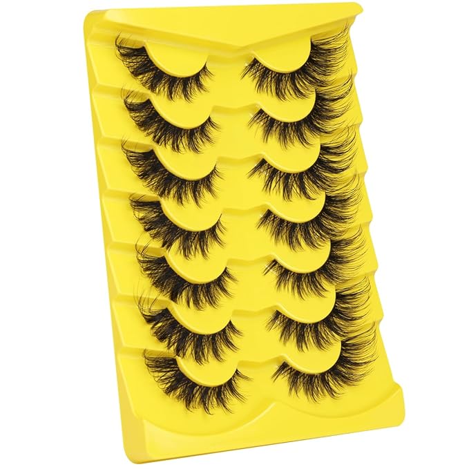 Fox Eye Lashes Wispy False Eyelashes Natural Look Clear Band Lashes 20mm 3D Mink Lash Cat Eye Spiky Strip Eyelashes Pack by Kiromiro-BrightBean Baby