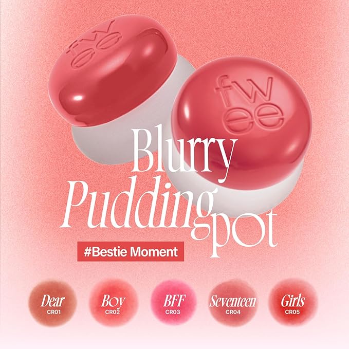Lip&Cheek Blurry Pudding Pot | Bestie Moment - Dear | Makeup Blush, Buildable Lightweight, Multi-Use Soft Matte Finish | 5g-BrightBean Baby