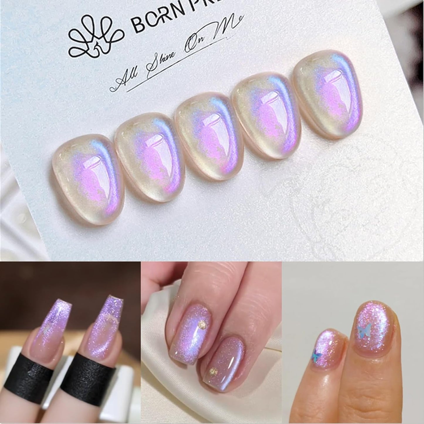 Born Pretty Purple Auroras Cat Magnetic Eye Gel, Fall Winter Mermaid Shiny Effect Soak Off Nail Art Salon Manicure Home Gift 15ml-BrightBean Baby