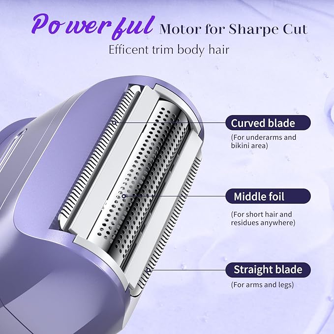 Electric Razors for Women, Womens Electric Leg Shaver Cordless Shaver for Women Painless Facial Hair Removal for Arms, Underarms, Bikini Trimmer, Portable & Safe, Wet & Dry Use Razor-BrightBean Baby