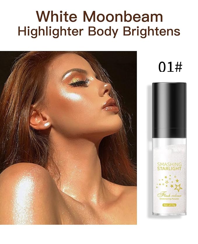 Fairy Highlight Puff Stick Highlight Patting Powder - Multi-Functional Shimmer Powder for Illuminating and Brightening Your Face and Body (#01 Gray)-BrightBean Baby