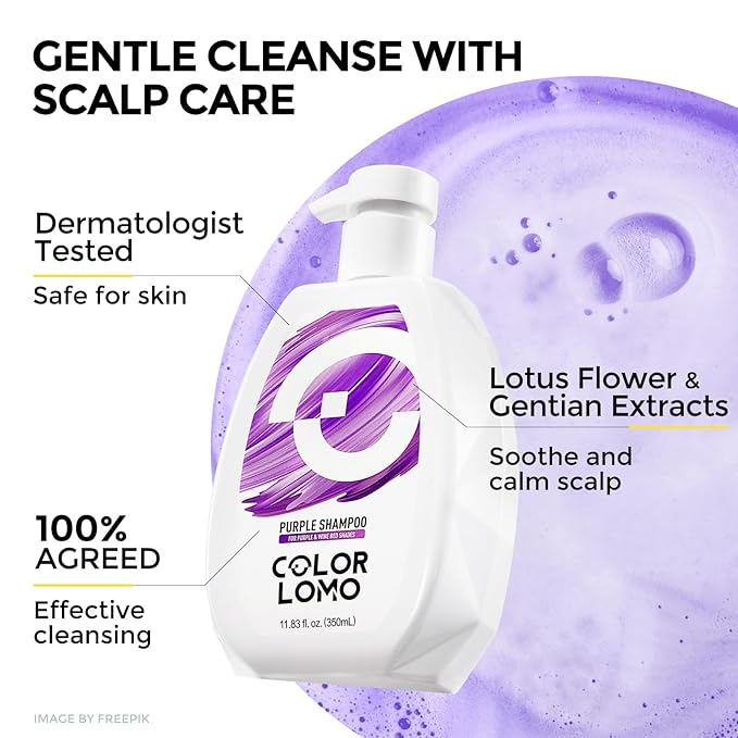 Ultra Color Safe Shampoo | Help Prevent Fading & Provide Subtle Color Replenishment | Prolong Color Vibrancy and Enhance Shine | Vegan & Cruelty-Free Formula | For Purple Color Treated Hair-BrightBean Baby