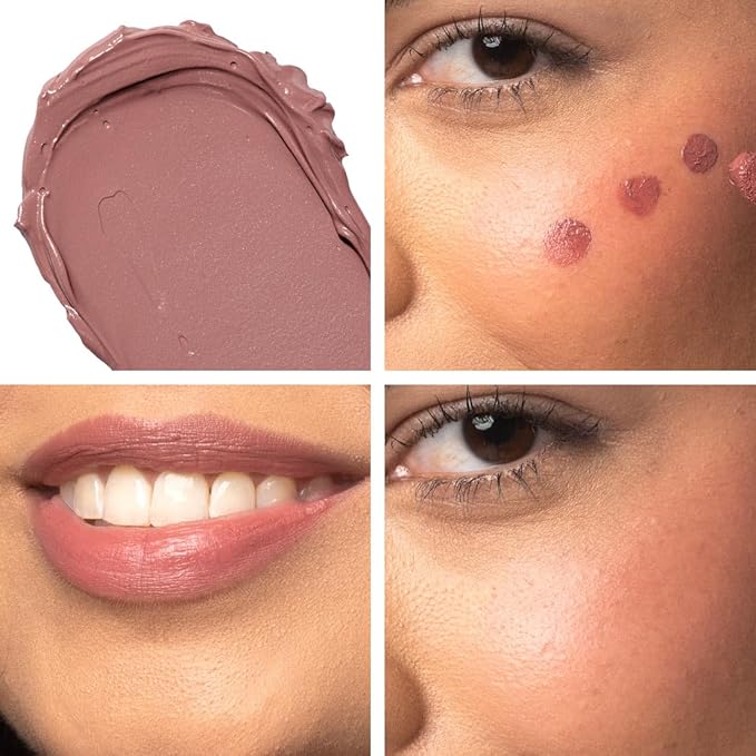 Palladio Liquid Blush for Cheeks & Lips 2-in-1 Makeup Face Blush, Weightless Cream Formula, Smudge Proof Long-Wearing Pigmented Blush, Natural Look Makeup Face Blushes, Dewy Finish, Dusty Rose-BrightBean Baby